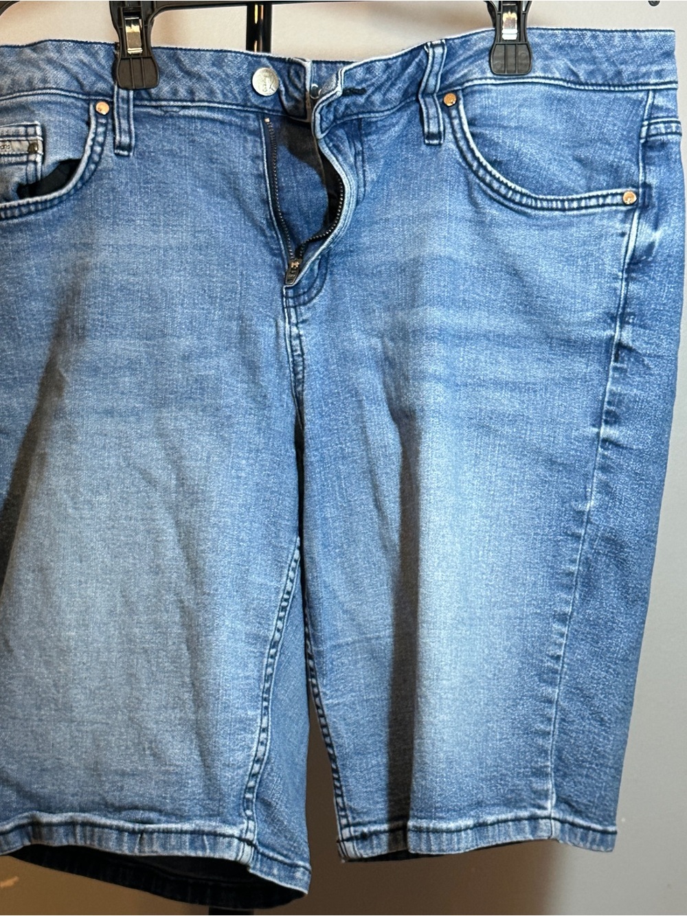 Calvin Klein Light Wash Denim Bermuda Shorts